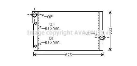 Радиатор охлаждения двигателя BMW 5 F10 (10-) 2.0D, 3.0D АКПП  AVA AVA COOLING BW2410