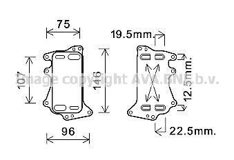 Радиатор масляный КПП BMW 3 F30 (12-), 5 F10 (10-), 7 F01 (09-), X3 F25 (11-), X AVA COOLING BW3556