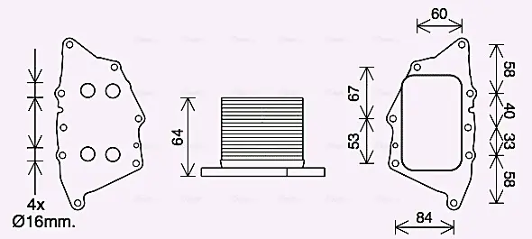 Радиатор масляный BMW 1 F20 (11-)/Mini Cooper (14-) 1.5i, 1.5D AVA AVA COOLING BW3572 (фото 1)