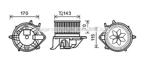 Вентилятор опалювача салону Mini One Countryman Clubman Paceman Cooper AVA AVA COOLING BW8458 (фото 1)