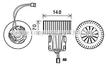 Вентилятор отопителя салона BMW 5f10 09>16, 7F01 08> LHD AC+. AVA COOLING BW8539