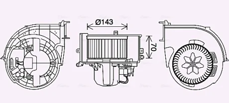 Вентилятор опалювача салону BMW X5 (E70) (06-), X6 (E71) (08-) AVA AVA COOLING BW8574