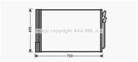 Радиатор кондиционера BMW 5F10 7F01. AVA COOLING BWA5370D