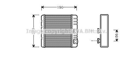 Радиатор отопителя салона BMW 3e46 00>, X3e83. AVA COOLING BWA6211