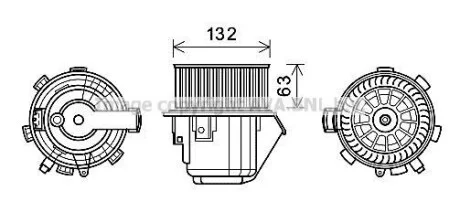 Вентилятор отопителя салона Peugeot 407 (04-), Citroen C5 (08-). AVA COOLING CN8298