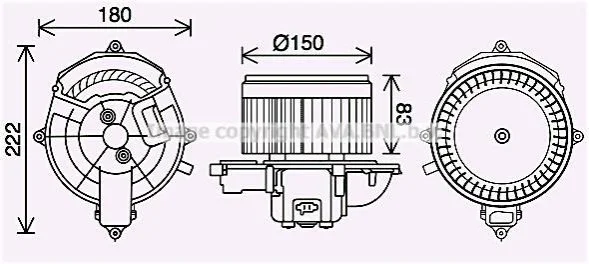 Вентилятор опалювача салону PSA Berlingo Partner II AC+ AVA COOLING CN8310 (фото 1)