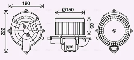 Вентилятор опалювача салону PSA Berlingo Partner II AC+ AVA COOLING CN8310