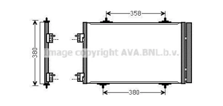 Радіатор кондиціонера Citroen C5 (08-)/Peugeot 508 (11-) 1.6i, 1.6HDi  AVA AVA COOLING CNA5272D
