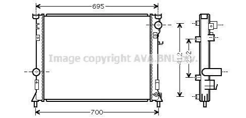 Радіатор охолодження двигуна Chrysler 300C (05-, 11-) MT/AT AVA AVA COOLING CR2097 (фото 1)