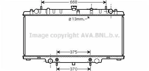 Радіатор охолодження двигуна Nissan Patrol 3,0TD 00> AT-MT AC+ AVA COOLING DN2264 (фото 1)