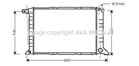Радиатор охлаждения двигателя Ford Tranzit (96-02) 2,5d. AVA COOLING FD2261