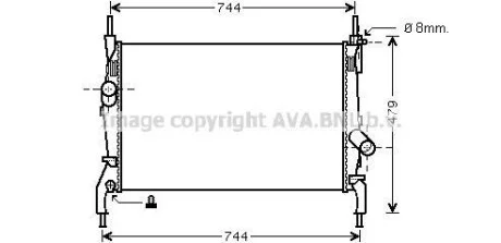 Радиатор охлаждения двигателя Ford Tranzit (06-) 2,2d 2,4d MT. AVA COOLING FD2404