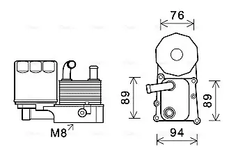 Радиатор масляный Ford Connect 1,8DI-1,8TDCI 02>13 MT. AVA COOLING FD3598H (фото 1)