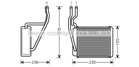 Радиатор отопителя салона Ford Fiesta Fusion 1,25-1,6i 1,4-1,6TDCI 02>08, MAZDA 2 1,3-1,5i 03>. AVA COOLING FD6329