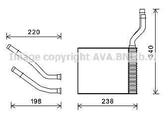Радиатор отопителя салона Ford Mondeo IV Galaxy S-max AC+. AVA COOLING FD6464