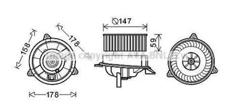 Вентилятор отопителя салона Ford Connect 1,8DI-TDCI 02>, Mondeo III man AC. AVA COOLING FD8495