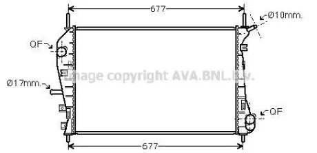 Радиатор охлаждения двигателя Ford Mondeo III (01-07) 2,20d 2,2d 2,5i AVA COOLING FDA2376