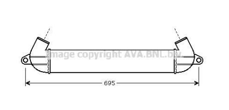 Интеркулер Fiat Doblo (01-) 1.3JTd, 1.9JTd AVA AVA COOLING FT4271