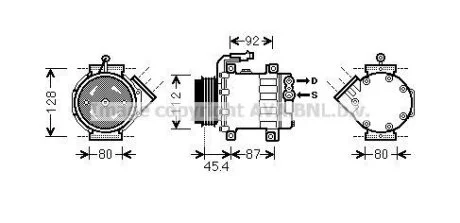 Компрессор кондиционера Citroen Jumper/Peugeot Boxer/Fiat Ducato (06-)  AVA COOLING FTAK366