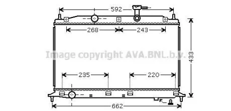 Радіатор охолодження двигуна Hyundai Accent 1,4-1,6i 05>10 MT AC+/-  AVA AVA COOLING HY2188