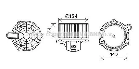 Вентилятор отопителя салона Hyundai Santa Fe II (06-), iX55 (09-), Veracruz (09-). AVA COOLING HY8348