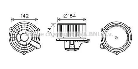 Вентилятор отопителя салона Hyundai Grand Starex, H-1 (07-). AVA COOLING HY8425