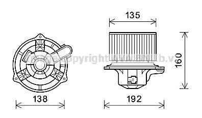 Вентилятор отопителя салона Kia Ceed (07-), Hyundai Elantra (06-). AVA COOLING HY8553