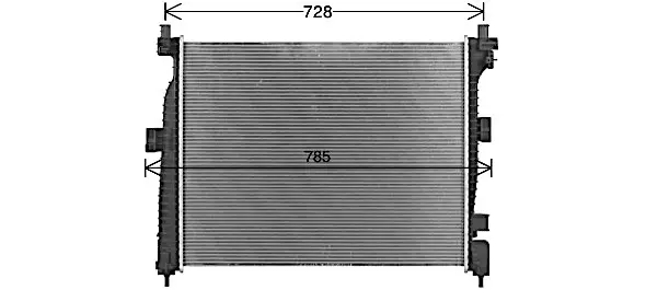 Радіатор охолодження двигуна Jeep Grand Cherokee (10-) 3,0d 3,6i AVA AVA COOLING JE2088 (фото 1)