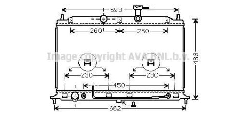 Радиатор охлаждения двигателя Kia Rio 1,4-1,6i 06> AT AC+/-. AVA COOLING KA2078