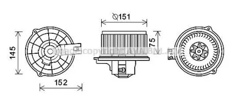 Вентилятор отопителя салона Kia Rio (05-10). AVA COOLING KA8234
