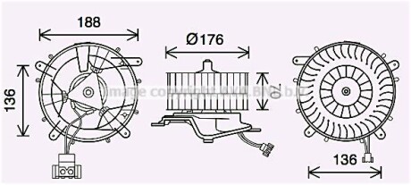 Вентилятор отопителя салона Mercedes-Benz S-class (W220) (98-05). AVA COOLING MS8689