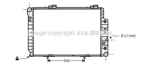 Радиатор охлаждения двигателя MB C-class (W202) (96-02) AT. AVA COOLING MSA2174