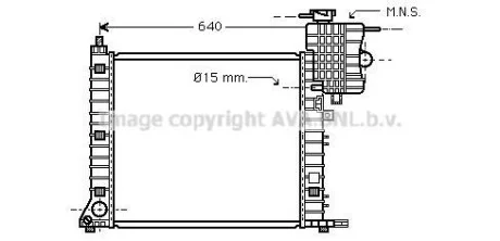 Радиатор охлаждения двигателя MB Vito V638 2,3d 2,2d MT. AVA COOLING MSA2264