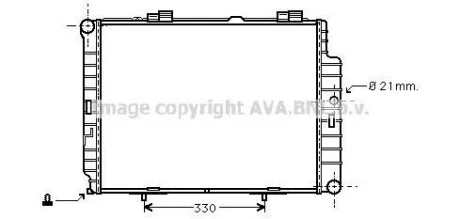Радиатор охлаждения двигателя MB E-class (W210) 2,7d 3,2d. AVA COOLING MSA2287
