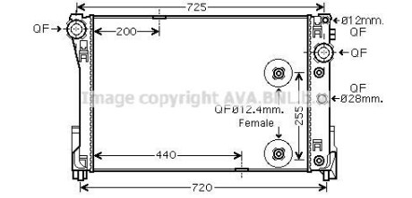 Радиатор, система охлаждения двигателя AVA COOLING MSA2546