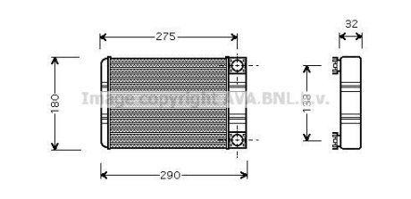 Радиатор отопителя салона MB C203 00>07. AVA COOLING MSA6312