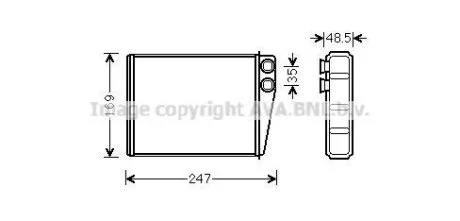 Радиатор отопителя салона MB ML164 280-350CDI 350i 05>, GL164 320-450CDI 420-500i. AVA COOLING MSA6673