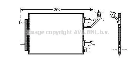 Радиатор кондиционера Mitsubishi Colt 04>12 MT. AVA COOLING MTA5177D