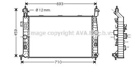 Радиатор, система охлаждения двигателя AVA COOLING OL2345
