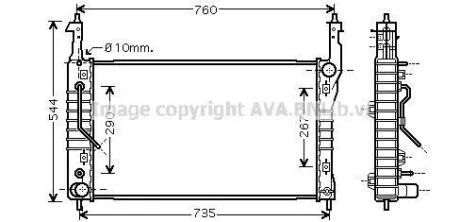 Радиатор охлаждения двигателя Chevrolet Captiva (07-) 2,0d AT AVA AVA COOLING OLA2424