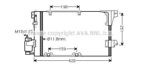 Радіатор кондиціонера Opel Astra G (98-), Zafira (99-)  AVA AVA COOLING OLA5251D