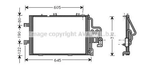 Радиатор кондиционера Opel Combo, Corsa (01-) AVA AVA COOLING OLA5307
