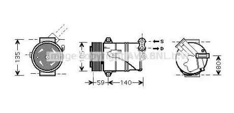 Компресор кондиціонера Opel Astra H (04-), Zafira B (05-) 1.9CDTi  AVA AVA COOLING OLAK437