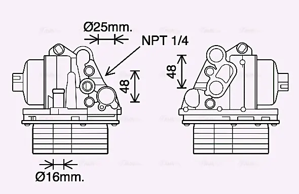Радіатор масляний Citroen Jumper (06-)/Peugeot Boxer (06-)/Ford Transit (06-), Transit Custom (06-) 2.2 HDI AVA AVA COOLING PE3400H (фото 1)