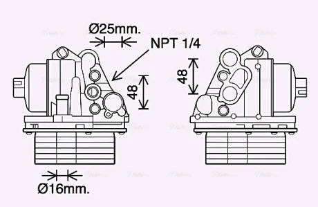 Радіатор масляний Citroen Jumper (06-)/Peugeot Boxer (06-)/Ford Transit (06-), Transit Custom (06-) 2.2 HDI AVA AVA COOLING PE3400H