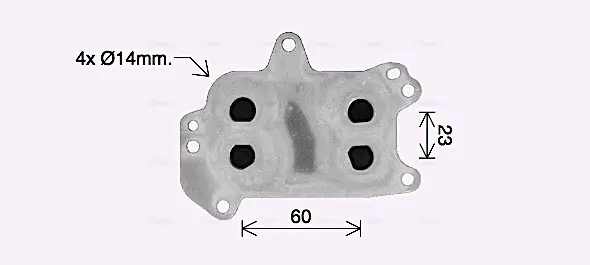 Радиатор масляный Citroen Jumpy (16-), DS4 (10-), DS5 (12-)/Peugeot 2008 (13-), AVA COOLING PE3424 (фото 1)