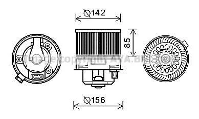 Вентилятор отопителя салона Citroen C4 (10-)/Peugeot 308 (08-14)  AVA AVA COOLING PE8371