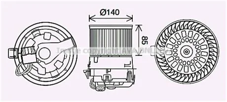 Вентилятор отопителя салона Citroen C3 (16-)/Peugeot 2008 (13-)  AVA AVA COOLING PE8558