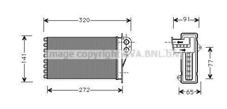 Радіатор обігрівача салону Citroen C3 (02-)/Peugeot 206 (98-), 307 (00-) AVA AVA COOLING PEA6356