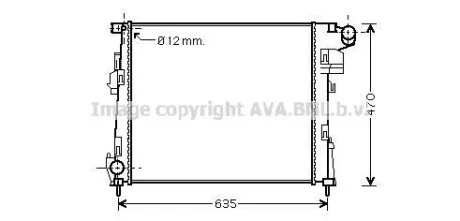Радиатор охлаждения двигателя Renault Trafic II (06-) 2.0 DCI MT AC-, AVA COOLING RTA2427
